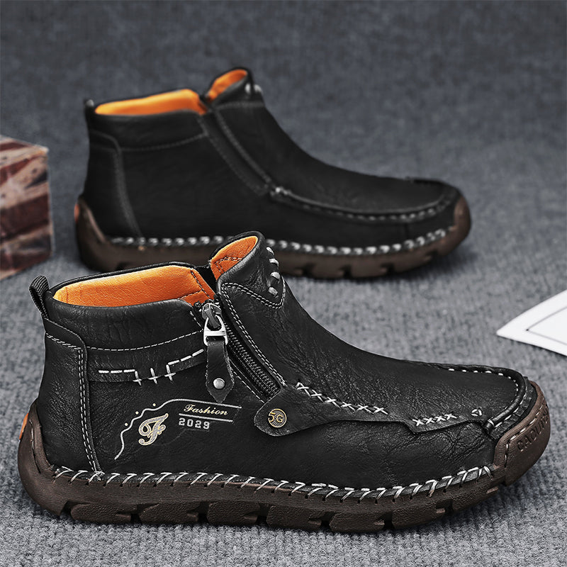 Men's Top-Quality Motorcycle Boots Hand-Stitched Genuine Leather Boots