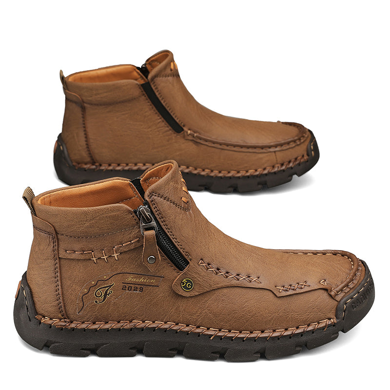 Men's Top-Quality Motorcycle Boots Hand-Stitched Genuine Leather Boots