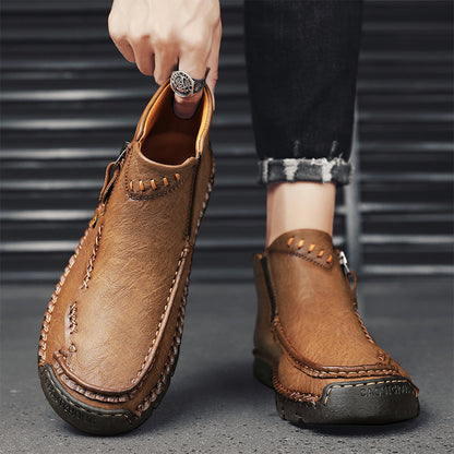 Men's Top-Quality Motorcycle Boots Hand-Stitched Genuine Leather Boots