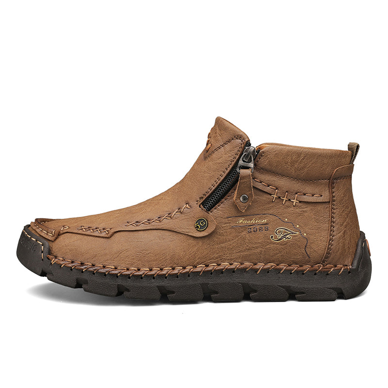 Men's Top-Quality Motorcycle Boots Hand-Stitched Genuine Leather Boots