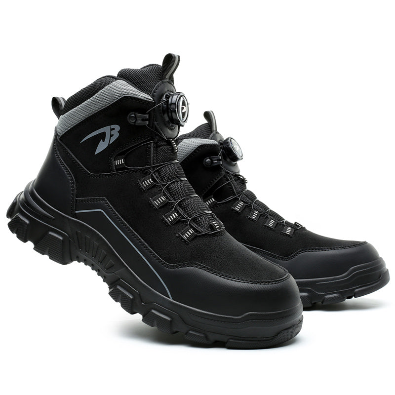 Men's Steel Toe Hand Stitched Leather Boots Motorcycle Work Hiking Boots