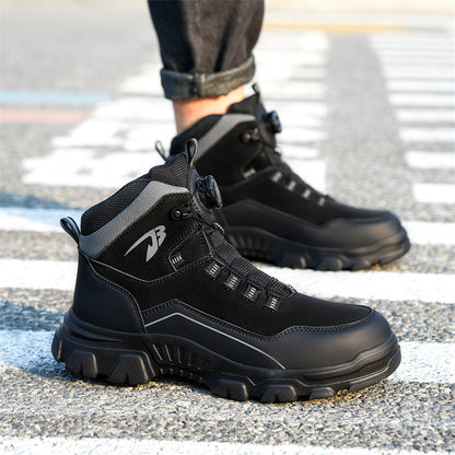 Men's Steel Toe Hand Stitched Leather Boots Motorcycle Work Hiking Boots