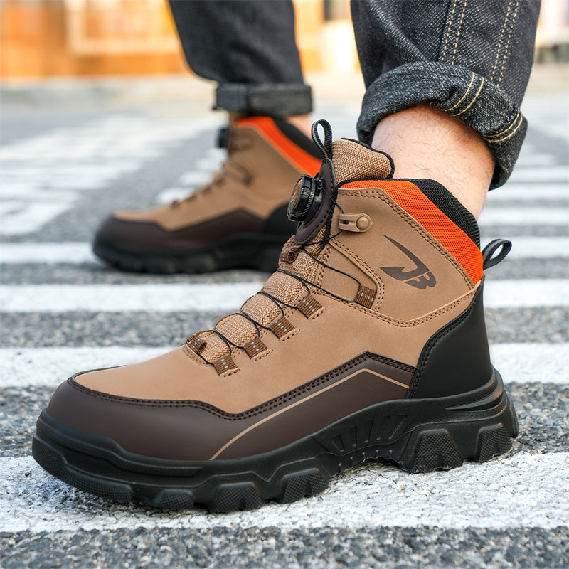 Men's Steel Toe Hand Stitched Leather Boots Motorcycle Work Hiking Boots