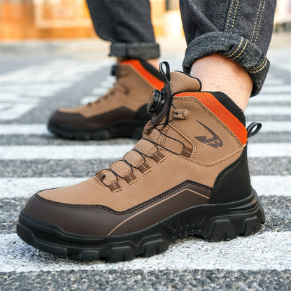 Men's Steel Toe Hand Stitched Leather Boots Motorcycle Work Hiking Boots