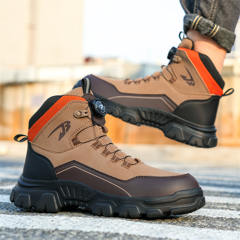 Men's Steel Toe Hand Stitched Leather Boots Motorcycle Work Hiking Boots