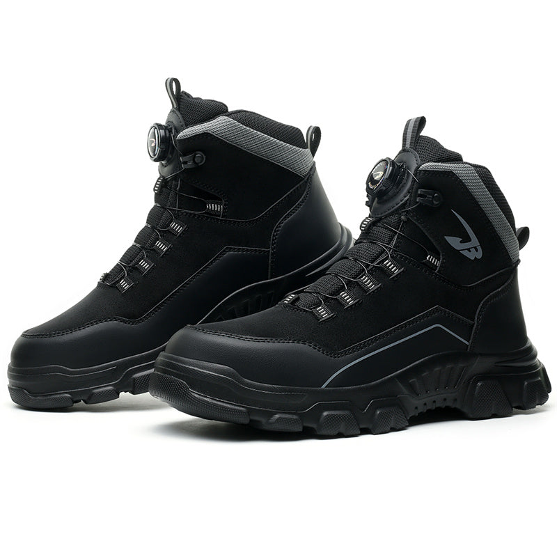 Men's Steel Toe Hand Stitched Leather Boots Motorcycle Work Hiking Boots