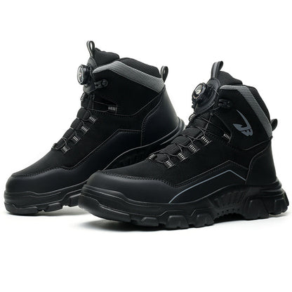 Men's Steel Toe Hand Stitched Leather Boots Motorcycle Work Hiking Boots