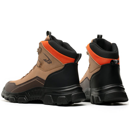 Men's Steel Toe Hand Stitched Leather Boots Motorcycle Work Hiking Boots
