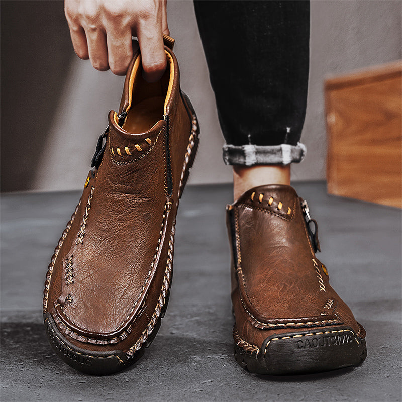 Men's Top-Quality Motorcycle Boots Hand-Stitched Genuine Leather Boots